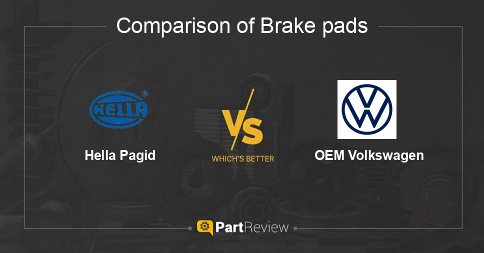 Comparison of brake pads Hella Pagid and OEM Volkswagen