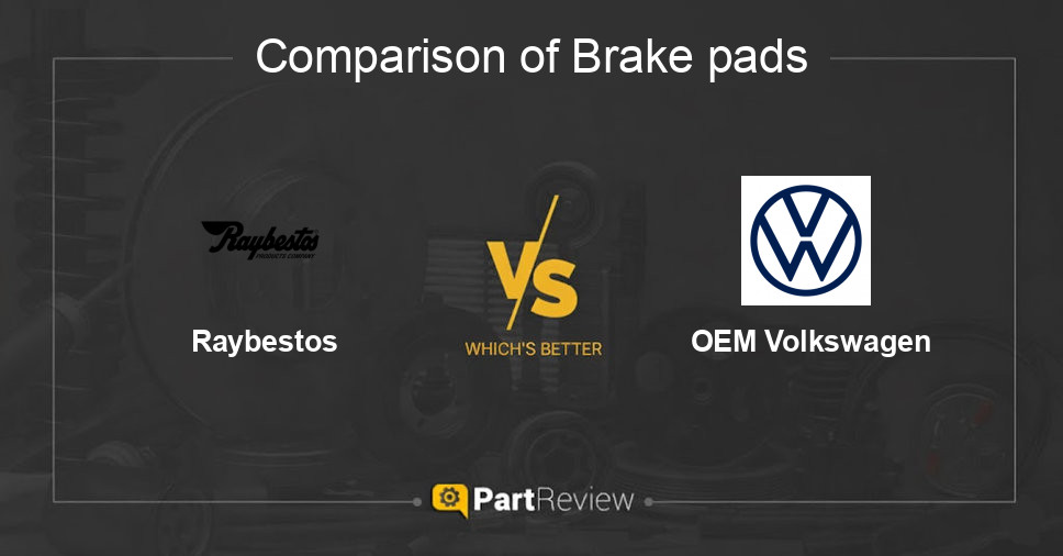 Comparison of brake pads Raybestos and OEM Volkswagen
