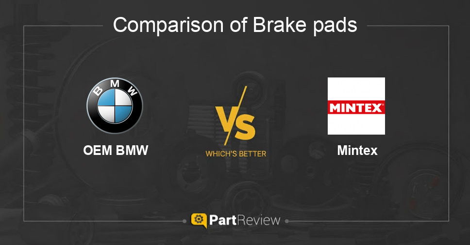 Comparison of brake pads OEM BMW and Mintex