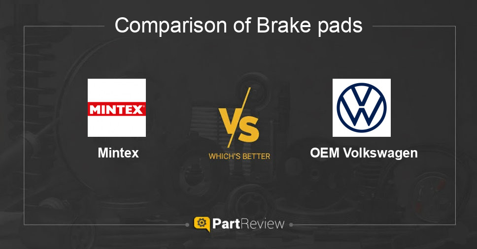 Comparison of brake pads Mintex and OEM Volkswagen