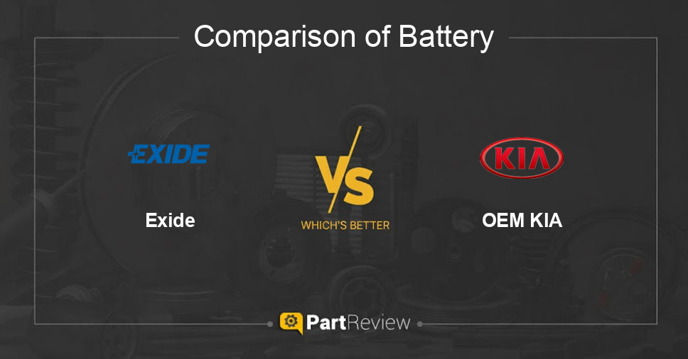 Comparison of battery Exide and OEM KIA