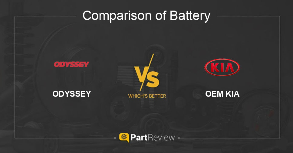 Comparison of battery ODYSSEY and OEM KIA