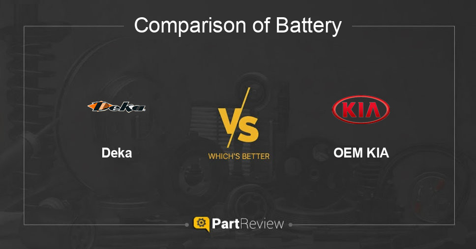 Comparison of battery Deka and OEM KIA