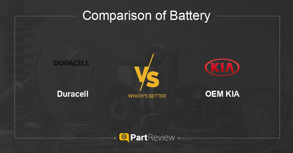 Comparison of battery Duracell and OEM KIA