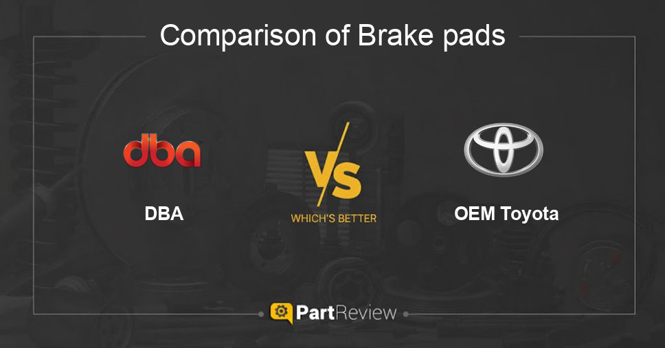 Comparison of brake pads DBA and OEM Toyota