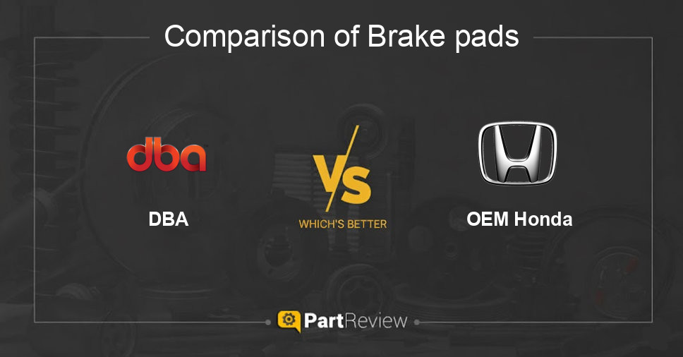 Comparison of brake pads DBA and OEM Honda