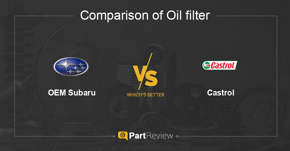 Comparison of oil filter OEM Subaru and Castrol