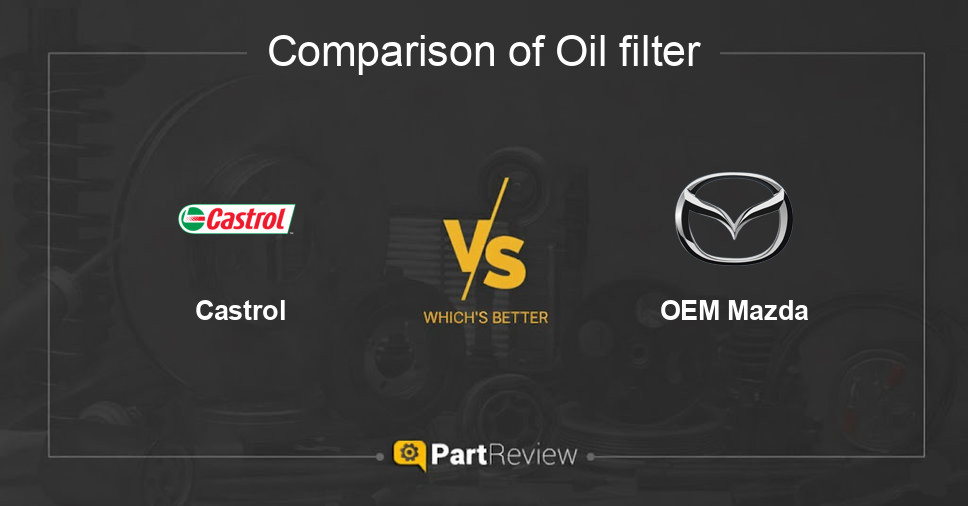 Comparison of oil filter Castrol and OEM Mazda