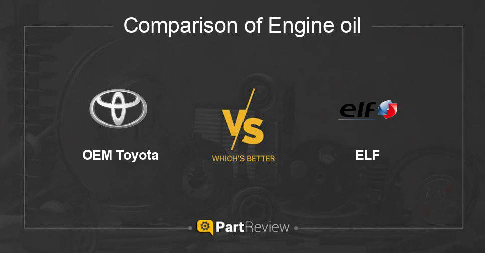 Comparison of engine oil OEM Toyota and ELF