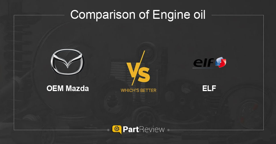 Comparison of engine oil OEM Mazda and ELF