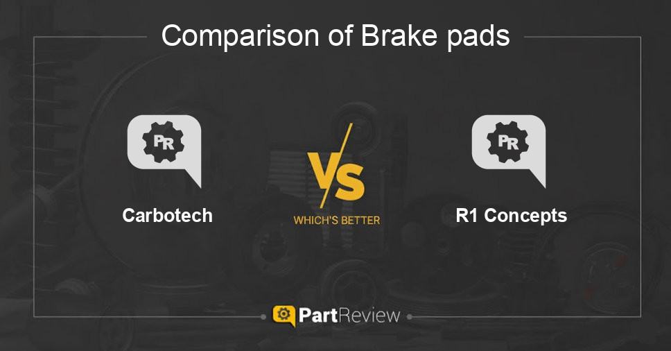 Comparison of brake pads Carbotech and R1 Concepts