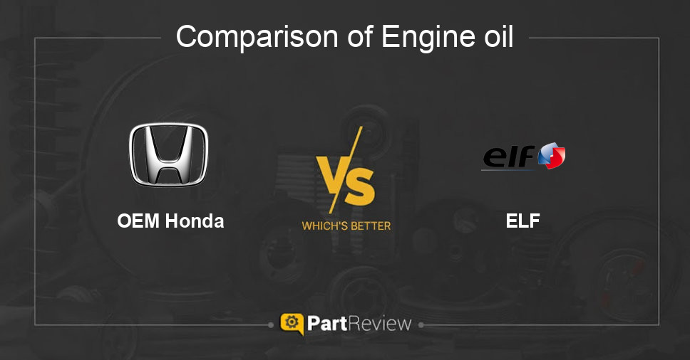 Comparison of engine oil OEM Honda and ELF