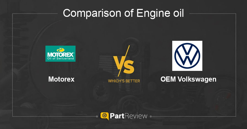 Comparison of engine oil Motorex and OEM Volkswagen