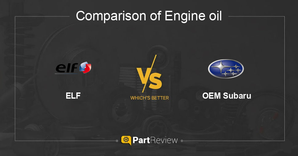 Comparison of engine oil ELF and OEM Subaru