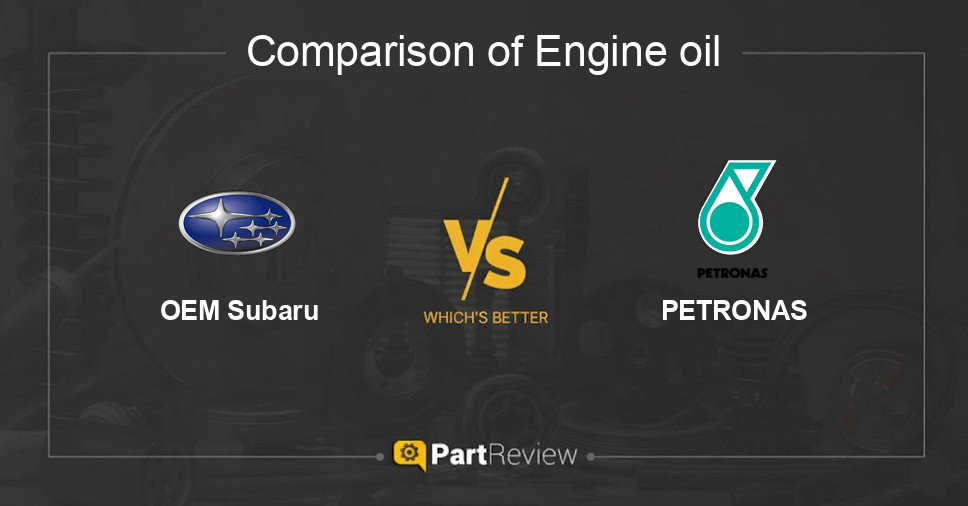 Comparison of engine oil OEM Subaru and PETRONAS