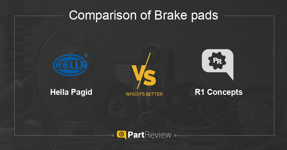 Comparison of brake pads Hella Pagid and R1 Concepts