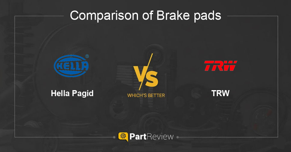 Comparison of brake pads Hella Pagid and TRW