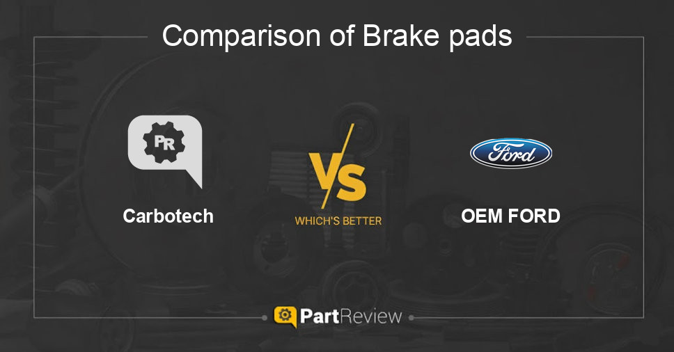 Comparison of brake pads Carbotech and OEM FORD