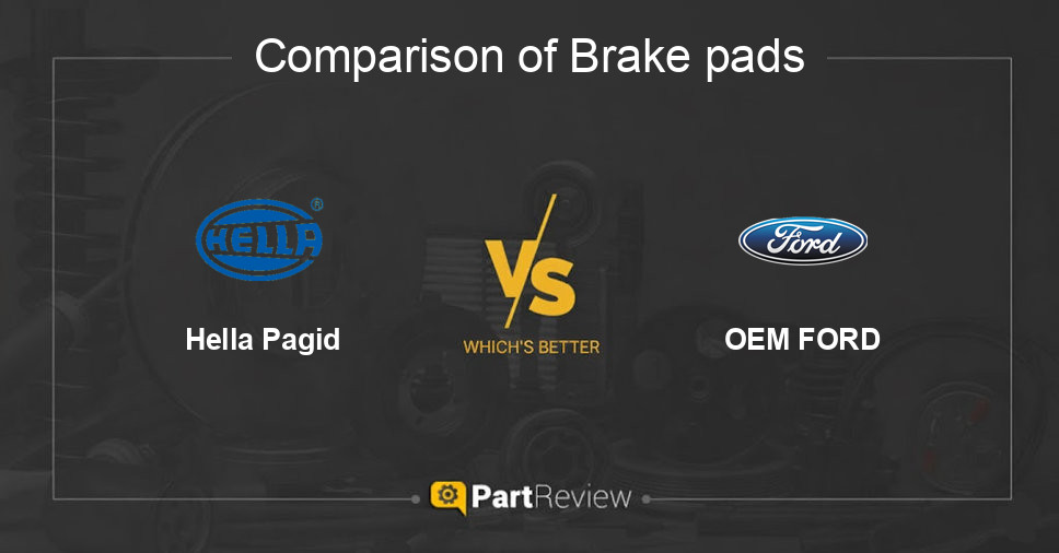 Comparison of brake pads Hella Pagid and OEM FORD