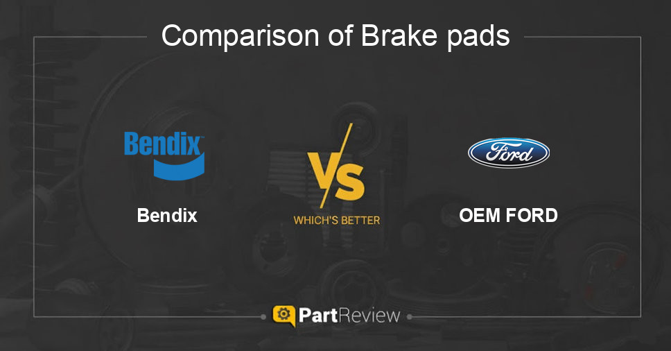 Comparison of brake pads Bendix and OEM FORD