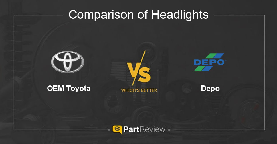 Comparison of headlights OEM Toyota and Depo
