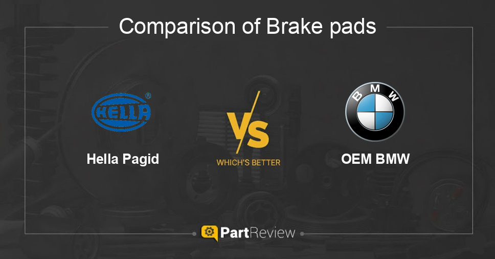 Comparison of brake pads Hella Pagid and OEM BMW