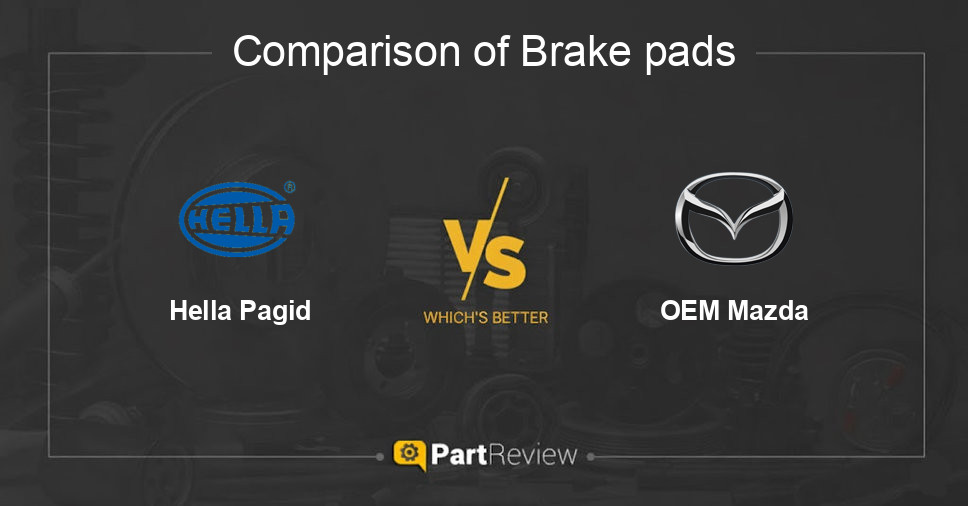 Comparison of brake pads Hella Pagid and OEM Mazda