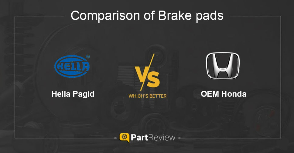 Comparison of brake pads Hella Pagid and OEM Honda