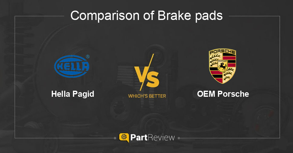 Comparison of brake pads Hella Pagid and OEM Porsche