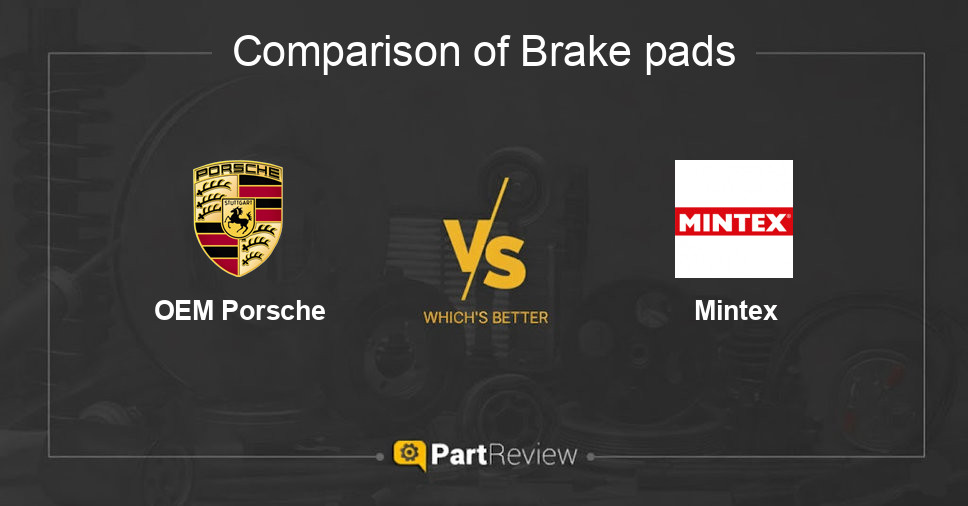 Comparison of brake pads OEM Porsche and Mintex