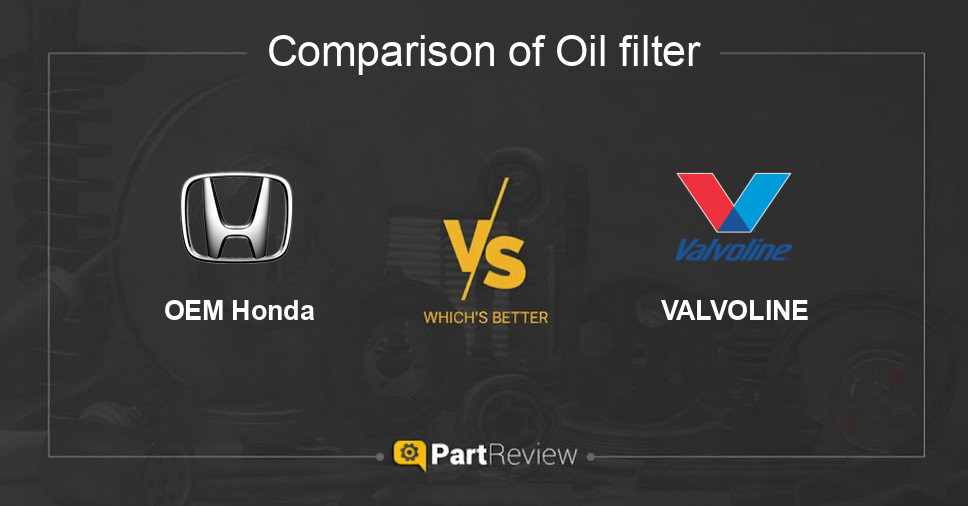 Comparison of oil filter OEM Honda and VALVOLINE
