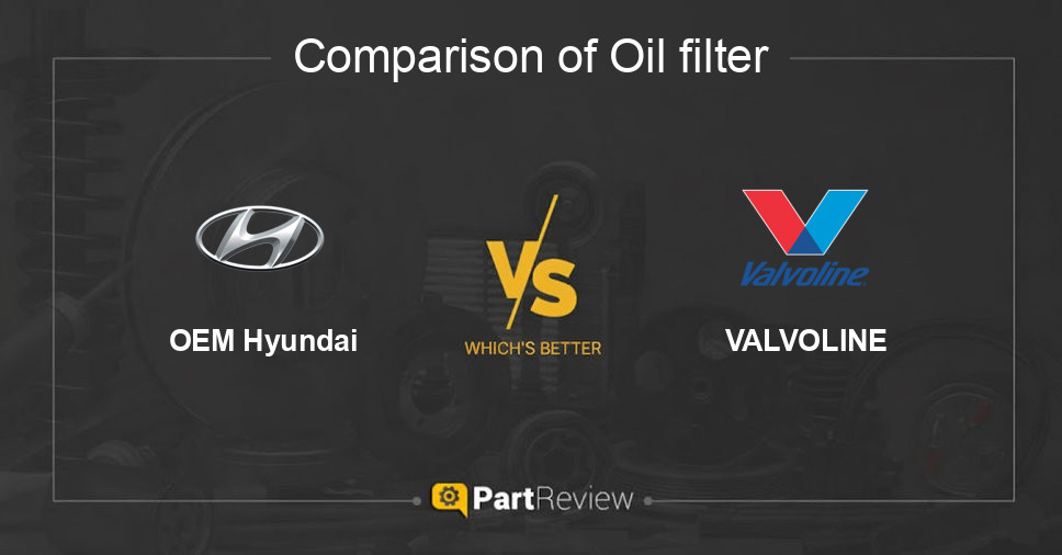 Comparison of oil filter OEM Hyundai and VALVOLINE
