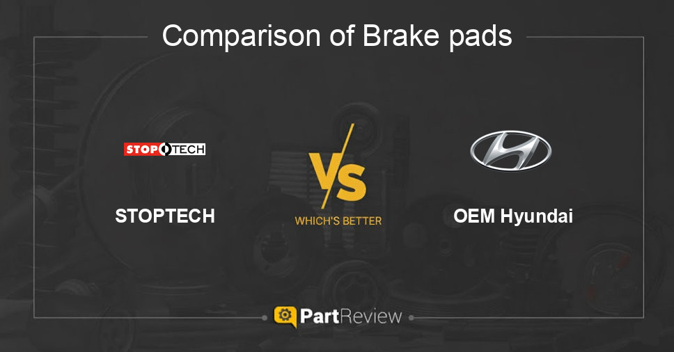 Comparison of brake pads STOPTECH and OEM Hyundai