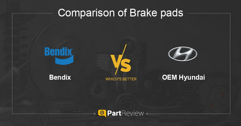Comparison of brake pads Bendix and OEM Hyundai