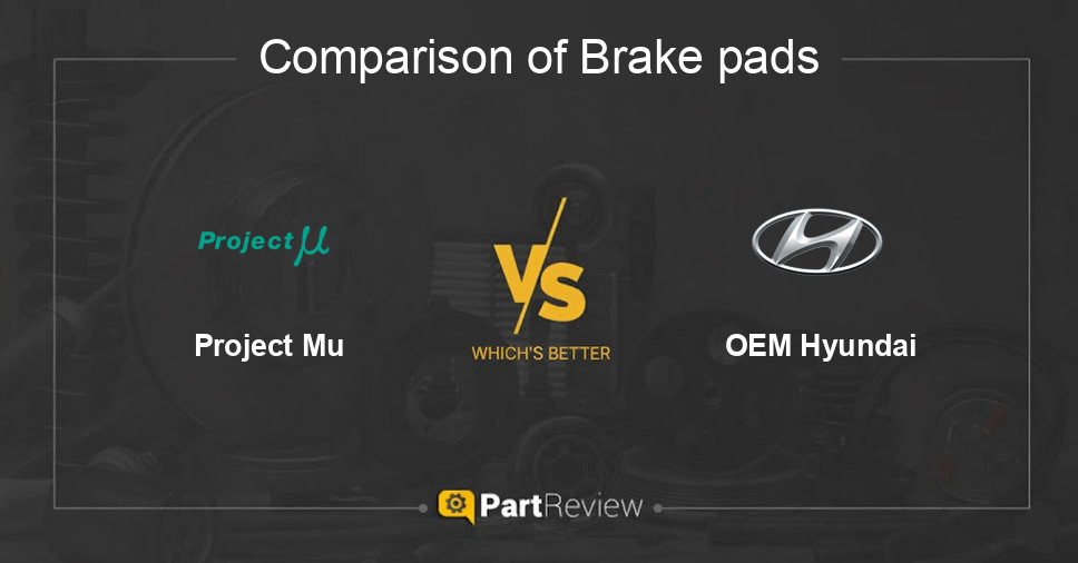 Comparison of brake pads Project Mu and OEM Hyundai