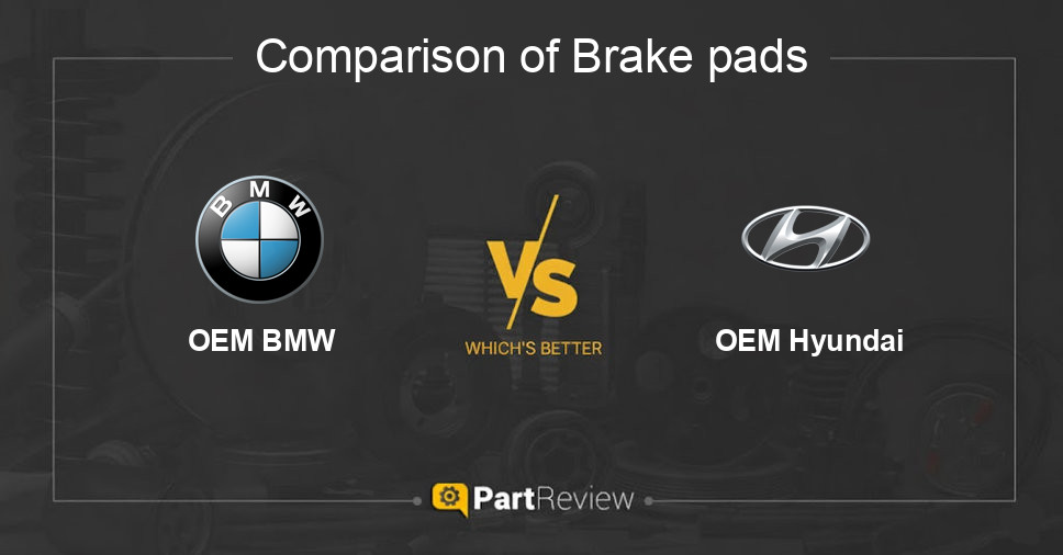 Comparison of brake pads OEM BMW and OEM Hyundai