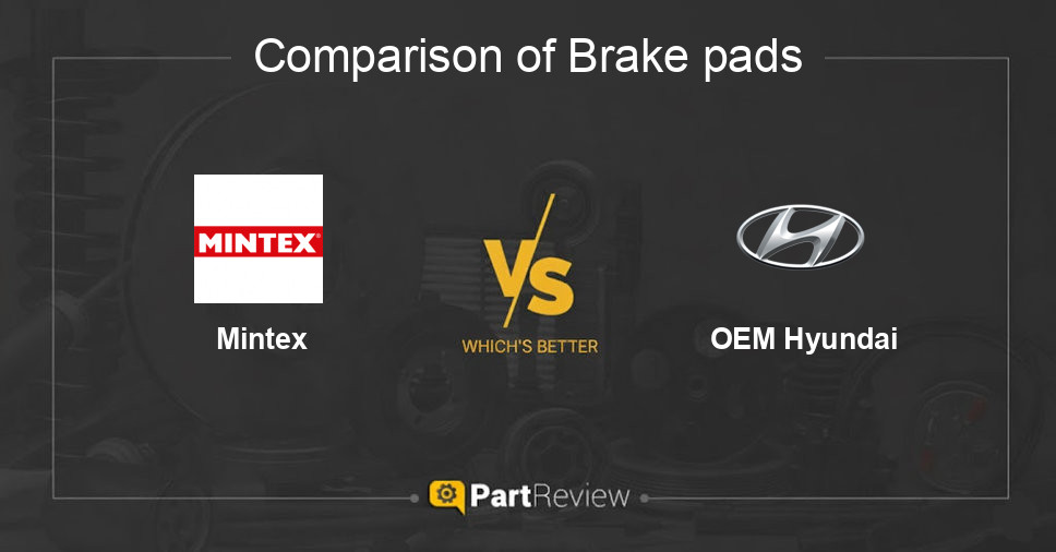 Comparison of brake pads Mintex and OEM Hyundai