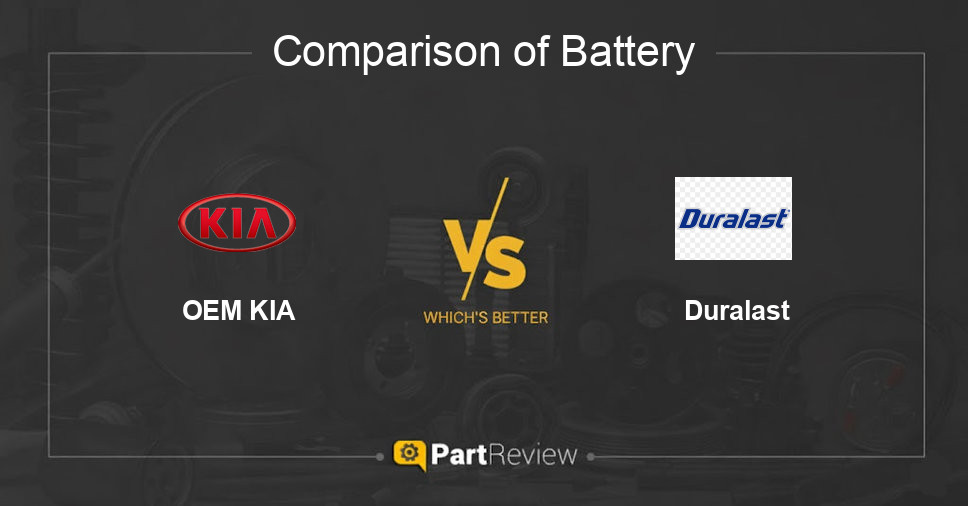 Comparison of battery OEM KIA and Duralast