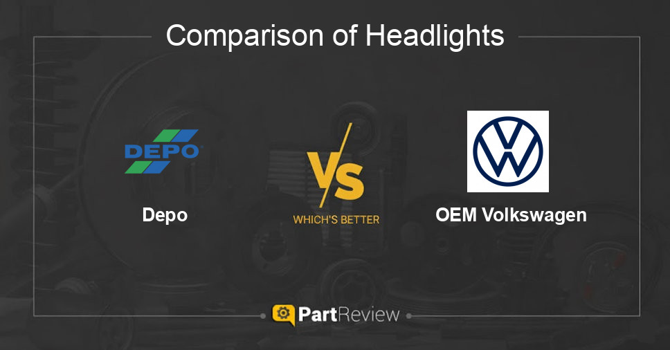 Comparison of headlights Depo and OEM Volkswagen