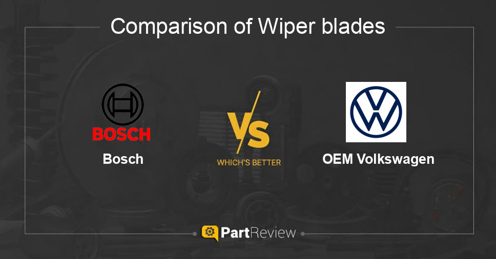 Comparison of wiper blades Bosch and OEM Volkswagen