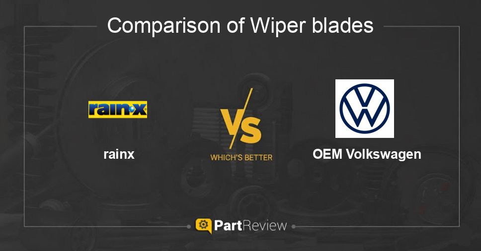 Comparison of wiper blades rainx and OEM Volkswagen