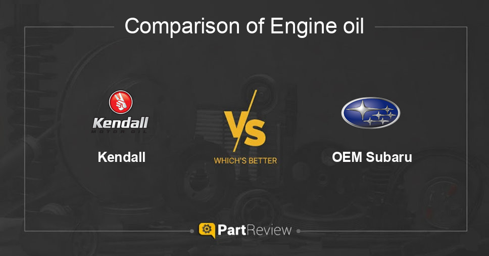 Comparison of engine oil Kendall and OEM Subaru