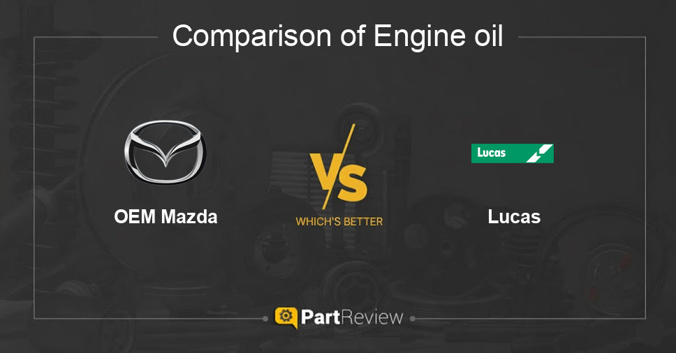 Comparison of engine oil OEM Mazda and Lucas