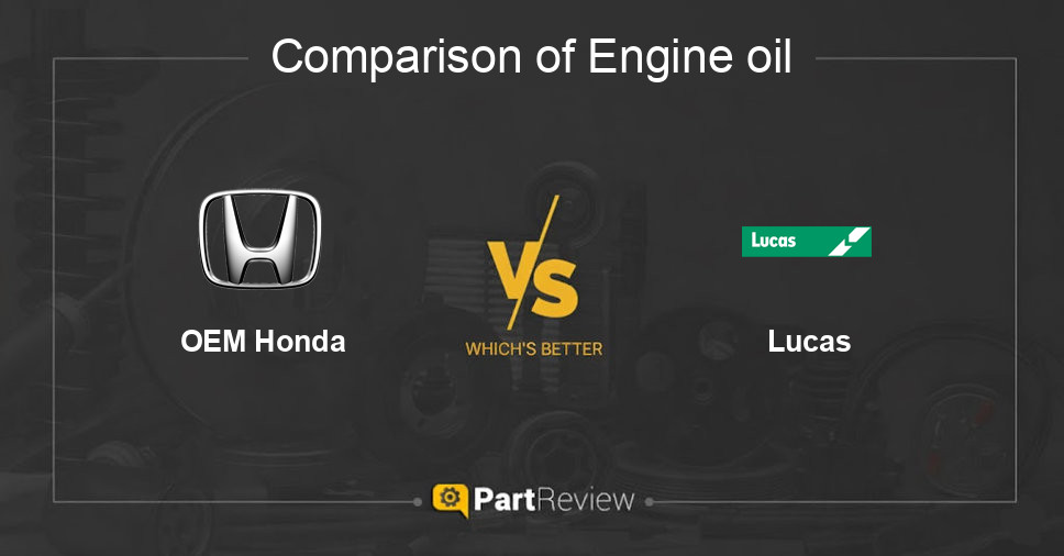 Comparison of engine oil OEM Honda and Lucas
