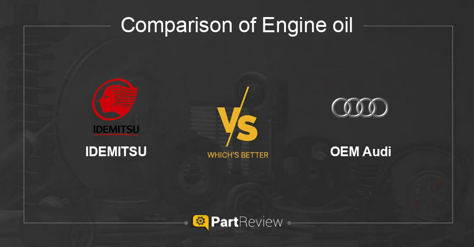 Comparison of engine oil IDEMITSU and OEM Audi