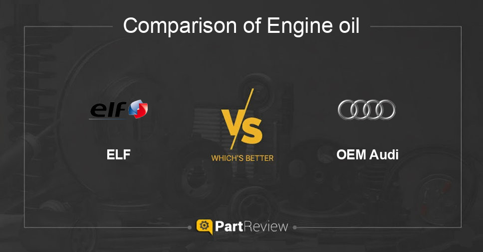 Comparison of engine oil ELF and OEM Audi
