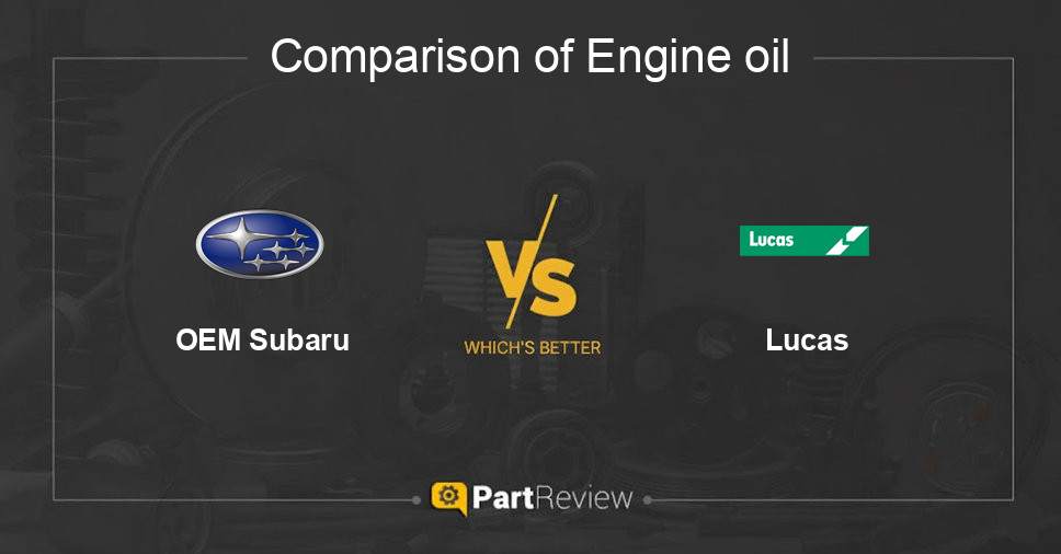 Comparison of engine oil OEM Subaru and Lucas