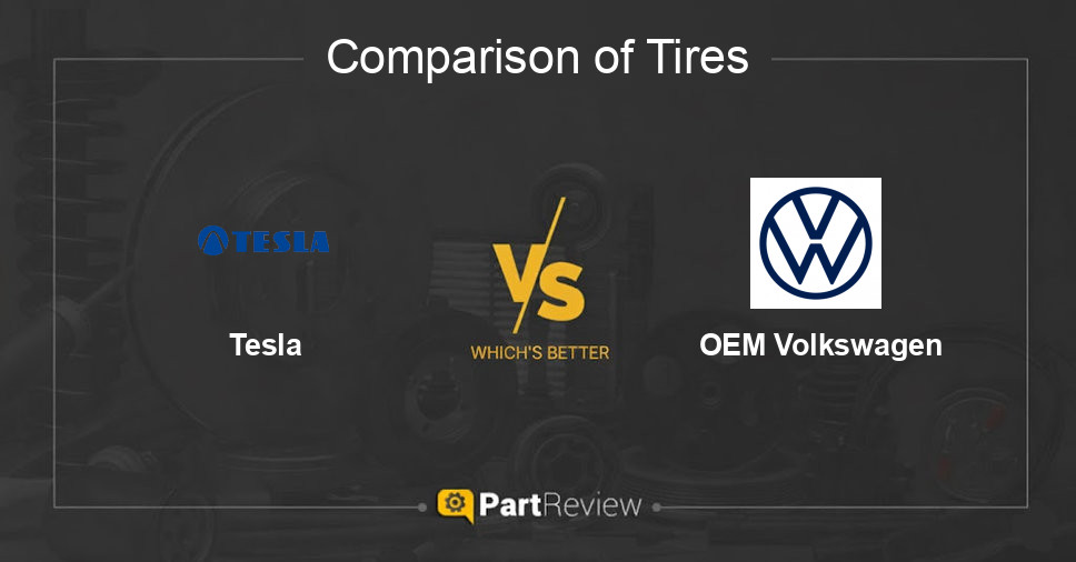 Comparison of tires Tesla and OEM Volkswagen