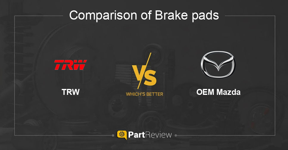Comparison of brake pads TRW and OEM Mazda