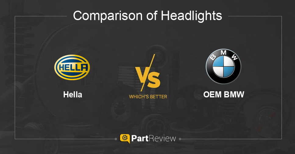 Comparison of headlights Hella and OEM BMW